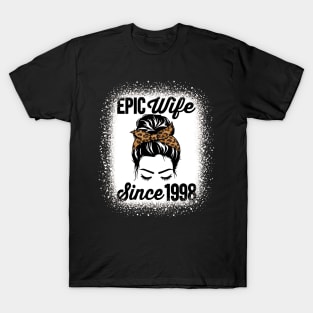 Epic Wife Since 1998 Messy Hair Bun Anniversary T-Shirt